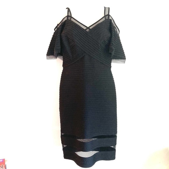 Tadashi Shoji MALIAH COLD-SHOULDER PINTUCK JERSEY DRESS - Picture 4 of 15